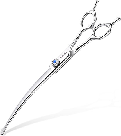 ULG Curved Dog Shears for Grooming, 7.0" Professional Curved Dog Grooming Scissors for Trimming and Cutting, 440C Stainless Steel Pet Hair Scissors