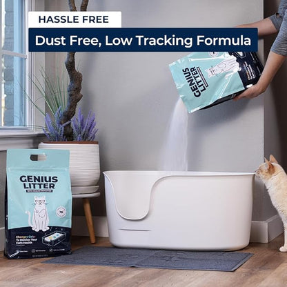 Genius Litter Health Monitoring Cat Litter, Featured on Shark Tank, Lightweight Crystal Silica Gel, Non Clumping, Dust Free, Low Tracking, Odor Control for Indoor Cats and Kittens, 6 lb Bag