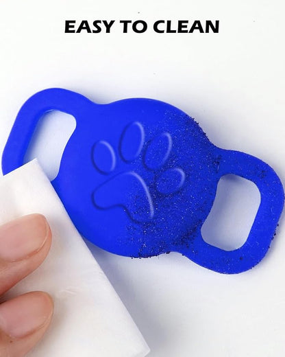 Dynmeow Dog Cat Collar Holder Compatible with Airtag, Anti-Lost Silcione Holder for 3/8 and 5/8 Inch Wide Collars, Navy-Blue, S(1 Pack)