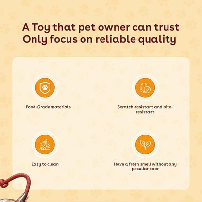 NatureTails Interactive Cat Toys for Indoor Cats,The 3rd Generation Agile Moving Cat Ball with Elastic Mesh Tail,Automatic Kitten Toys for Bored Indoor Adult Cats,Motion Activated (Red)
