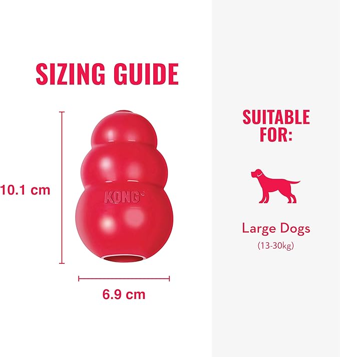 KONG Classic Stuffable Dog Toy - Fetch & Chew Toy for Dogs - Treat-Filling Capabilities & Erratic Bounce for Extended Play Time - Durable Natural Rubber Material - for Large Dogs (Pack of 2)