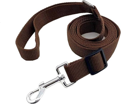 6FT/ 10FT Adjustable Dog Leash, Nylon Dog Leashes for Medium Large Dogs (6FT, Brown)