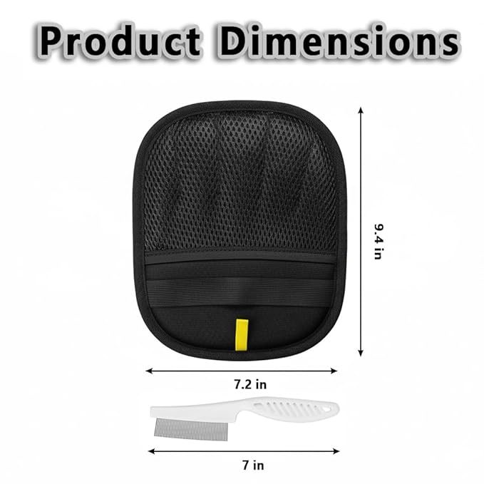 Yummy Love Pet Hair Removal Glove for Dogs & Cats, Five-Finger Electrostatic Glove for Clothes, Couch,Carpets, Car Seat, Individually Wrapped 1 Pack Black, L