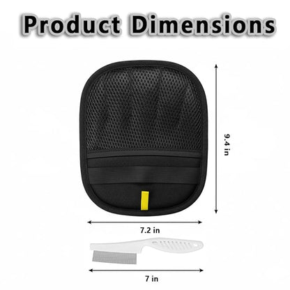 Yummy Love Pet Hair Removal Glove for Dogs & Cats, Five-Finger Electrostatic Glove for Clothes, Couch,Carpets, Car Seat, Individually Wrapped 1 Pack Black, L
