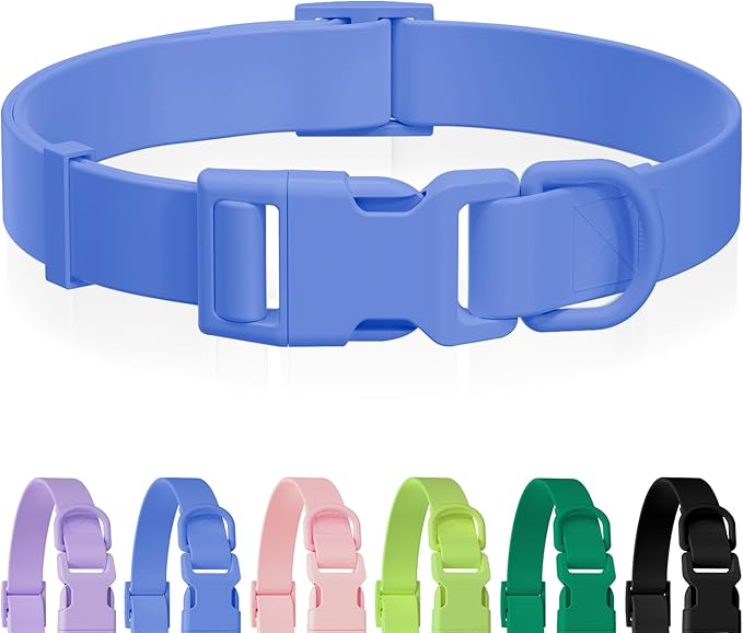 Waterproof Rubber Dog Collar, Odor-Resistant and Easy to Clean, Ideal for Daily Walks, Rainy Days, Swimming and Hiking, Fits Small Medium and Large Dogs