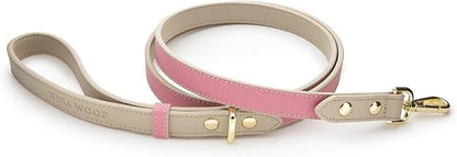 Nina Woof Rio Vegan Leather Dog Leash (4ft) Padded Luxury Dog Lead - Dog Leash Large Dogs, Dog Leashes for Medium Dogs & Ideal Long Dog Leash and Compatible with Dog Collars (Pink)