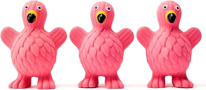 Pawdoer Squeaky Dog Toys for Medium Dogs, Soft Latex Squeaky Dog Ball, Cute Funny Squeak Flamingo Pet Toys