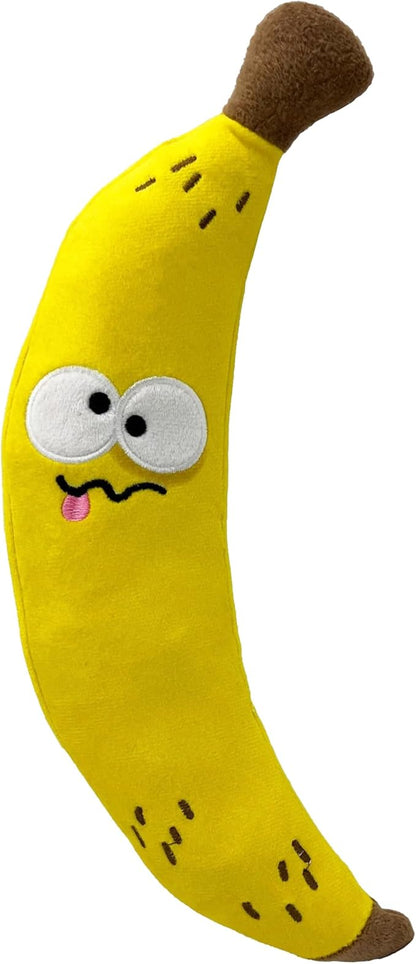 Huxley & Kent Funny Dog Toy w/Squeaker – Power Plush Squeaky Dog Toys for Small, Medium & Large Dogs – Soft Stuffed Animal for Indoor Play & Fetch - Fetchies® Bruiser Banana, Large