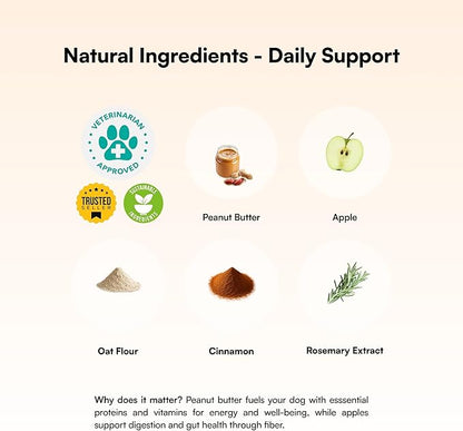 Pawco Dog Treats, Original – Supports Daily Wellness & Enjoyment – Crunchy Dog Cookies with Peanut Butter & Apple – Functional & Healthy Rewards for Dogs – Magic Cookie – 8.8oz