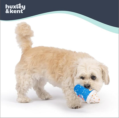 Huxley & Kent Funny Dog Toy w/Squeaker – Power Plush Squeaky Dog Toys for Small Dogs – Durable Small Stuffed Animal for Indoor Play & Fetch - Tiny Tuff Arctic Blast Treat