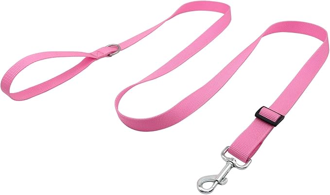 6FT/ 10FT Adjustable Dog Leash, Nylon Dog Leashes for Medium Large Dogs (6FT, Pink)