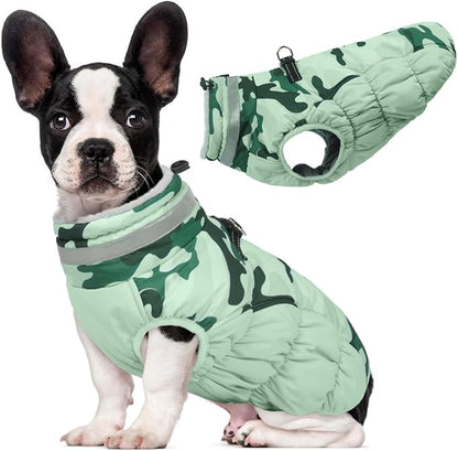 Lelepet Warm Dog Winter Coat Dog Coats for Small Dogs Waterproof Dogs Jacket with Harness Built in Reflective Cold Weather Coats Windproof Zip-Up Winter Fleece Vest Snowsuit Chihuahua XS