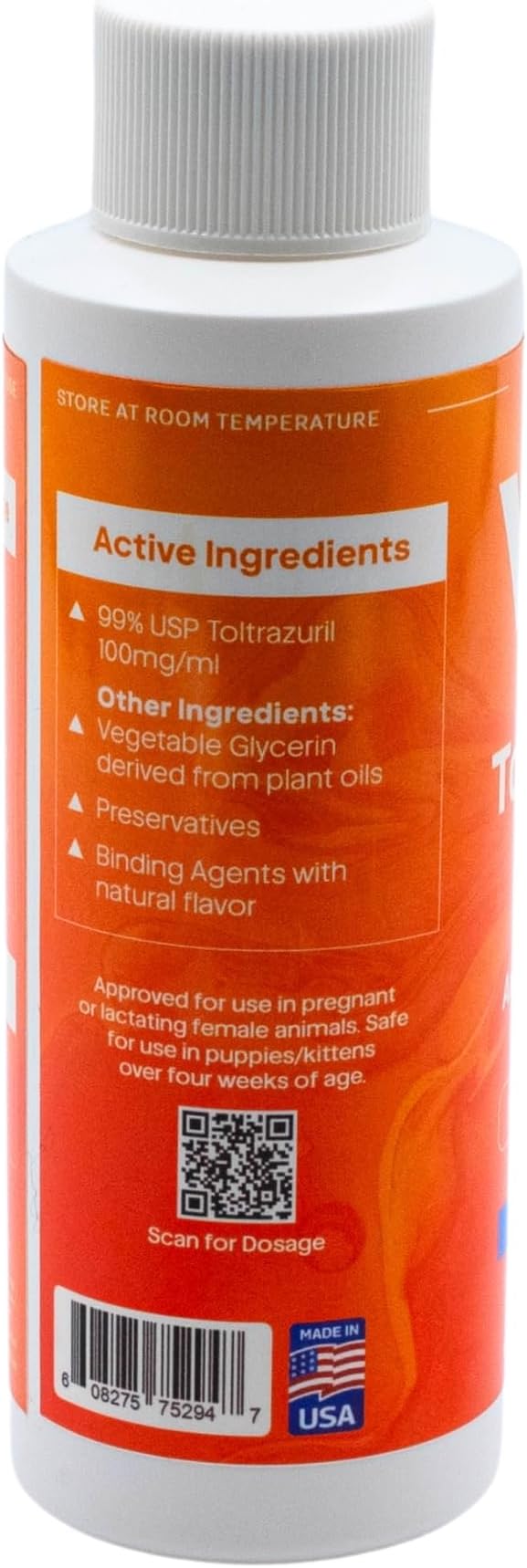 ToltraMax Toltrazuril 10.0% for Horses, Dogs, Cats, 120mL/4 Ounce, for Non-Food Chain Animals, Chicken
