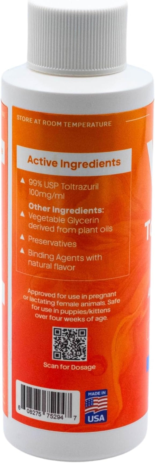 ToltraMax Toltrazuril 10.0% for Horses, Dogs, Cats, 120mL/4 Ounce, for Non-Food Chain Animals, Chicken