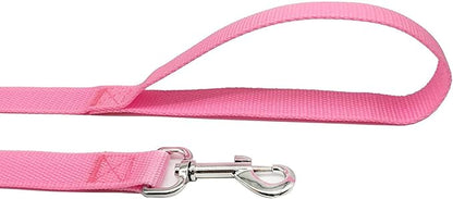 TAIAN 4FT/5FT/6FT Strong Dog Leash, Nylon Dog Leashes for Small Medium Large Dogs (5/8 in x 5 ft, Pink)
