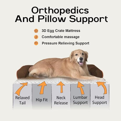 Small Dog Bed Orthopedic Washable Cat Bed Memory Foam Small Couch Sofa Indoor Comfy Pet Beds with Waterproof Removable Cover & Non-Slip Bottom