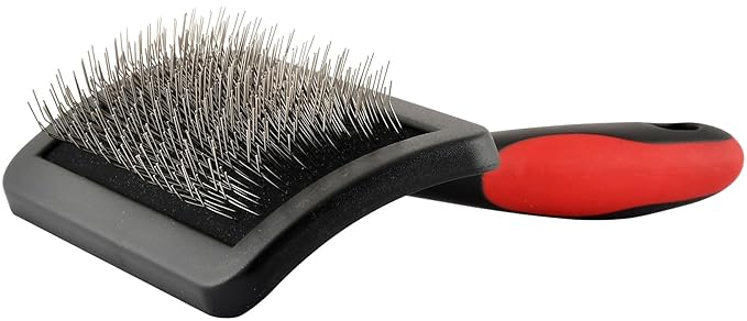 Jeffers Soft Pin Universal Slicker Brush for Dogs & Cats, Grooming Brush for Sensitive Skin, Remove Mats, Loose Fur, & Dead Hair, Tangle Detangler, Safe Grooming Tool - Medium 4¼" x 2½"