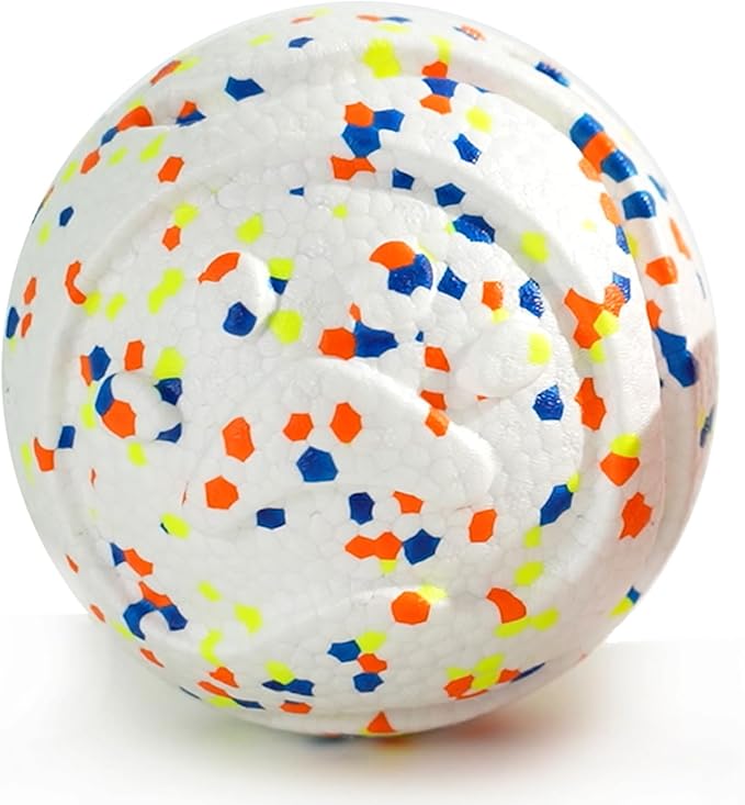 CAISHOW Dog Ball Squeak Toys (Bell Ball 5.12in White A)