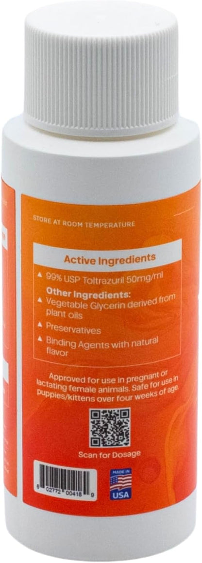 ToltraMax Toltrazuril 5.0% for Horses, Dogs, Cats, 60mL/2 Ounce, for Non-Food Chain Animals, Chicken