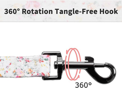 Ihoming Dog Collar and Leash Set for Daily Outdoor Walking Running Training, Floral Sky Design for Large Boys Girls Dogs Cats Pets, L-Up to 80LBS