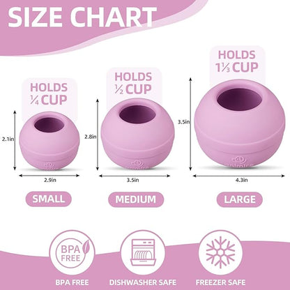 Long-Lasting Interactive Dog Lick Toy, Stuffable Dog Enrichment to Keep Dogs Busy, Wobbly Treat Dispensing Freezable Chew Toys, Food-Grade Safe (Pastel Purple,S)