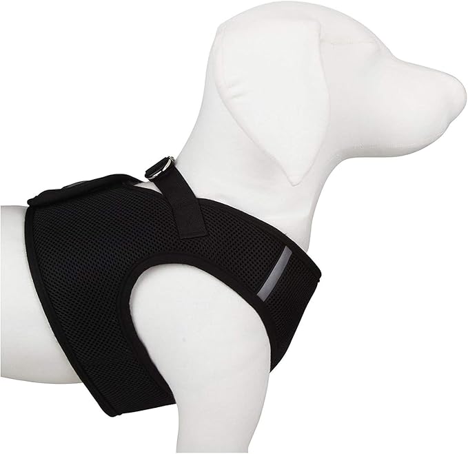 THE WORTHY DOG Step-in Dog Harness for Large Dogs, Comfortable Mesh, Reflective, Strong Hook and Loop Closure, Quick Release Buckle, Black, XXX-Large