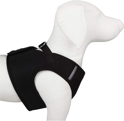 THE WORTHY DOG Step-in Dog Harness for Large Dogs, Comfortable Mesh, Reflective, Strong Hook and Loop Closure, Quick Release Buckle, Black, XXX-Large
