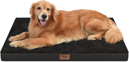 Tail Stories Orthopedic Dog Bed for Extra Large Dogs, XL Comfort Pet Mat for Large Sized Dog 44x32 Inch, Egg Crate Foam with Removable Washable Oxford Cover, Black