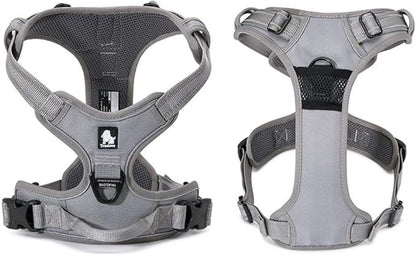 TRUE LOVE Adjustable No-Pull Dog Harness Reflective Pup Vest Harnesses Comfortable Control Brilliant Colors Truelove TLH5651(Gray,M)