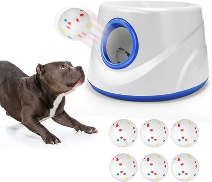 AIRSHOOTER Automatic Ball Thrower for Dogs, Ball Launcher for Dogs - 2.3" Dog Balls * 6Pack (Blue)