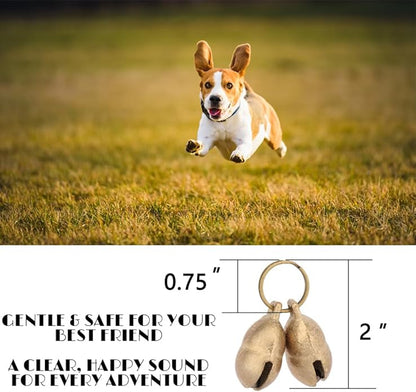 kcrygogo Brass Bell for Medium/Large Dogs Loud & Clear Bells for Collar/Leash Bell Tracker Noise Maker Anti-lost Bell(4pcs)