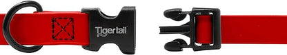 Tiger Tail Large Red Dog Collar | Waterproof and Odor-Proof for Active Pets | Durable, Anti-Mat, and Lightweight Design | Made with Premium Coated Nylon | Suitable for Large Breed Dogs