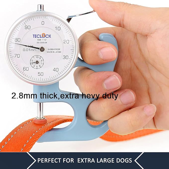 Plutus Pet Double Handle Dog Leash 5ft, Heavy Duty, Reflective Dual Handle Dog Leash for Safety Training, for Medium Large Dogs,2 Handle Leads(Orange)
