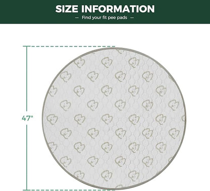 FXW Washable Pee Pads for Dogs, Leak-Proof & Non-Slip, Specifically Designed for Whelping Box, 47" Round, Khaki, 1 Pack