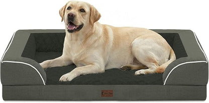 Casa Paw Orthopedic XL Dog Beds, Waterproof Memory Foam Big Pet Bed for Extra Large Sized Dogs 45x35Inch, Non-Slip Bottom and Egg-Crate Foam Dog Couch Bed with Washable Removable Cover, Dark Green