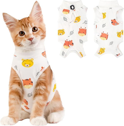Cat Recovery Suit Female, Breathable Cat Onesie After Surgery Female for Abdominal Wounds or Skin Diseases, Surgery Recovery Suit Kitten Onesie After Spay Wear Anti Licking
