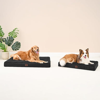 EHEYCIGA Orthopedic Dog Beds for Large Dogs with Removable Washable Cover, Black, 36x27