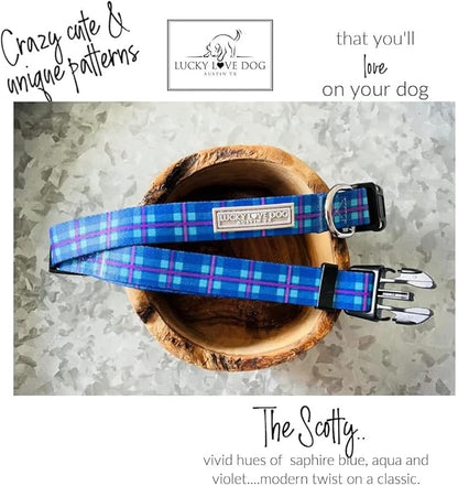 Lucky Love Dog - Adjustable Dog Collar with Easy Click Buckle for Large Dogs, Durable, & Comfortable for Male & Female Dogs, Pet Collar for Puppies & Adult Ones - Scotty, Large