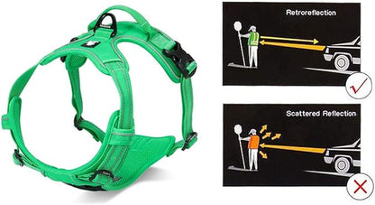 JUXZH Truelove No Pull Dog Harness with Easy Control Handle and 2 Leash Attachments,Reflective Adjustable Pet Vest