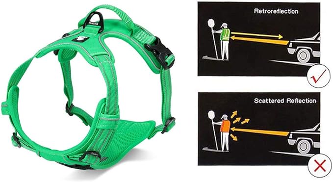 JUXZH Truelove No Pull Dog Harness with Easy Control Handle and 2 Leash Attachments,Reflective Adjustable Pet Vest