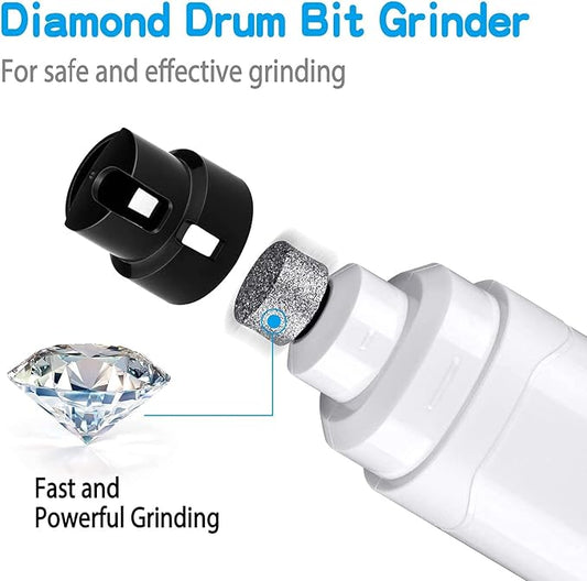 Casfuy Dog Nail Grinder Upgraded - Professional 2-Speed Electric Rechargeable Pet Nail Trimmer Painless Paws Grooming & Smoothing for Small Medium Large Dogs & Cats (White)