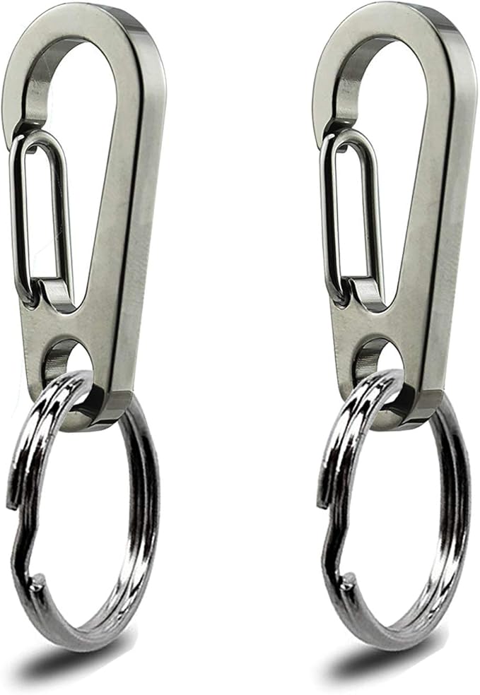 Dog Tag Clips / 2 Pack/Multiple Size 304 Stainless Steel Quick Clip with Rings/Easy Change Dog Cat ID Tag Holder for Small pet Collars and Harnesses.(2 Small Grey)