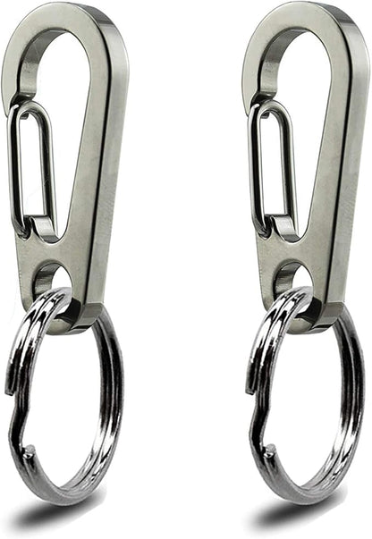 Dog Tag Clips / 2 Pack/Multiple Size 304 Stainless Steel Quick Clip with Rings/Easy Change Dog Cat ID Tag Holder for Small pet Collars and Harnesses.(2 Small Grey)