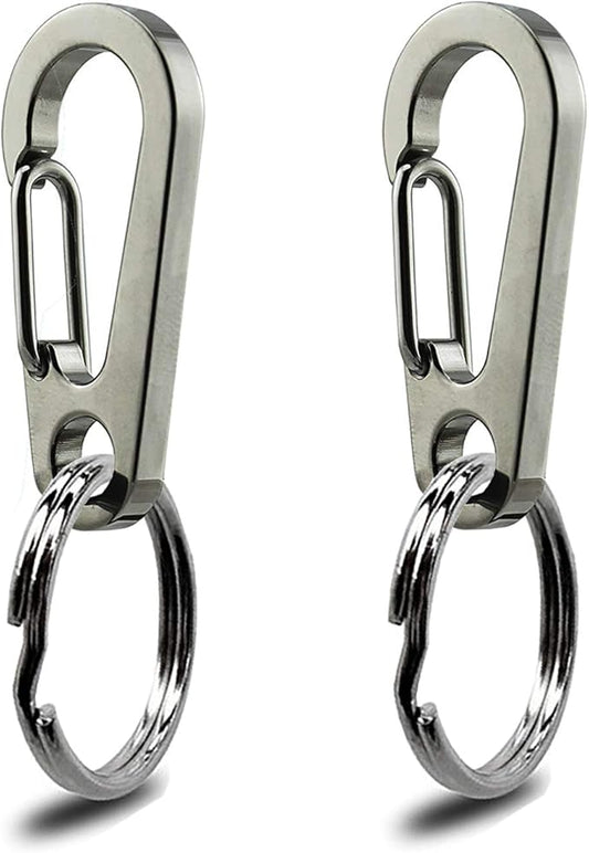 Dog Tag Clips / 2 Pack/Multiple Size 304 Stainless Steel Quick Clip with Rings/Easy Change Dog Cat ID Tag Holder for Small pet Collars and Harnesses.(2 Small Grey)