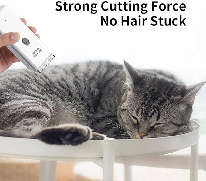 Tileon Dog Clippers,Quiet Washable USB Rechargeable Cordless Dog Grooming Kit,Electric Pets Hair Trimmers Shaver Shears for Dogs and Cats White