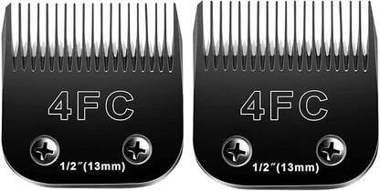 Audoc 4FC Blades Dog Grooming Blades Compatible with Andis/Oster A5/Wahl KM-10 Series Dog Clippers,Detachable Clipper Replacement Blade,Black(4FC/2PCS)