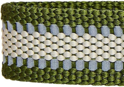 Blueberry Pet Essentials Matching Large Dog Collar | Adjustable Classic Solid Color Nylon Dog Collars for Large Dogs | Reflective Dark Olive Dog Collar for Large Dogs