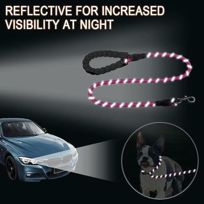 BARKBAY Dog Leashes for Large Dogs Heavy Duty Dog Leash 4/5/6 FT with Comfortable Padded Handle and Highly Reflective Threads for Medium Large Dogs Walking Training Running (4FT-1/2'',Fushcia)