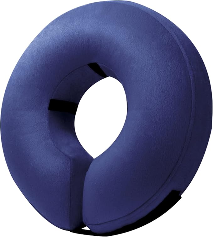 BENCMATE Inflatable Dog Cone Collar Alternative, Soft Dog Cone for Small Medium Large Dogs and Cats, Neck Recovery ECollar Donut Collar After Surgery (Small, Navy Blue)