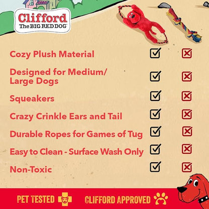 Dog Toys – Tug of War Rope Toy for Dogs, Plush Bone, Durable Rubber Chew Toy for Training, Fetch, Pull, and Play for Large & Small Dogs, Canine Tug Toys. (Rope Plush)
